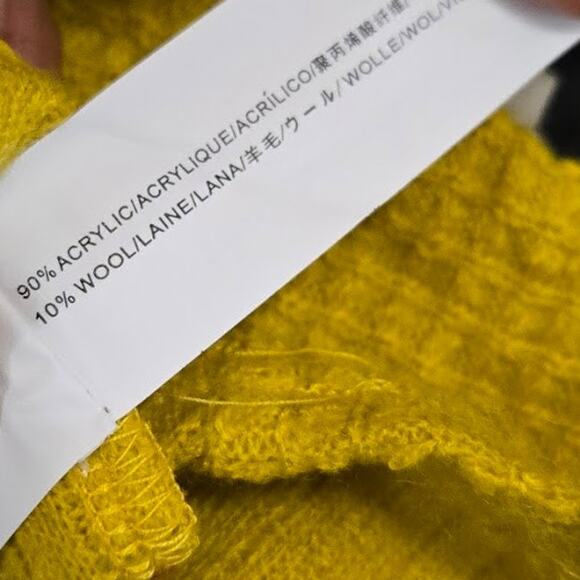 J.O.A. Mustard Yellow‎ Tie-Front Sweater Long Sleeve NWT Women’s Medium - Picture 6 of 7